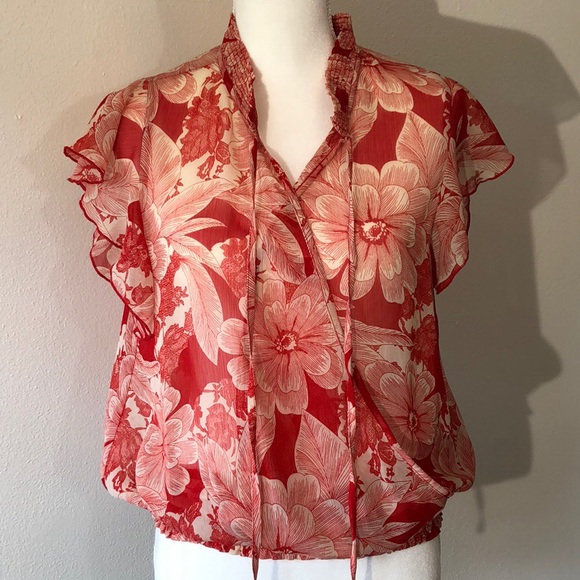 Forever 21 Flutter Sleeve Blouse - M - Picture 1 of 4